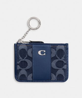 ＜COACH＞エッセンシャル　ミニ　ＩＤ　カード　ケース・シグネチャー　デニム